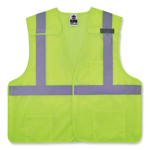 ergodyne® GloWear 8217BA Class 2 Breakaway Mesh Vest, Polyester, 2X-Large/3X-Large, Lime, Ships in 1-3 Business Days