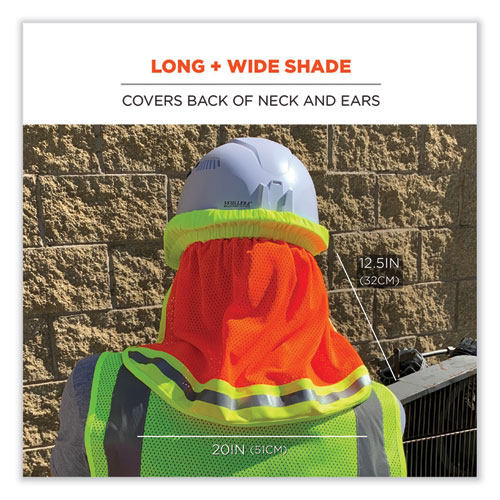 GloWear 8005 Hi-Vis Hard Hat Neck Shade, 20 x 12.5, Orange, Ships in 1-3 Business Days