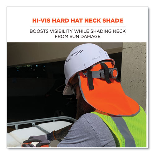 Image of Ergodyne® Glowear 8006 Hi-Vis Hard Hat Neck Shade, 12.25 X 10.5, Orange, Ships In 1-3 Business Days