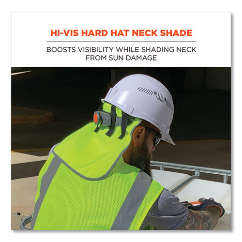 GloWear 8006 Hi-Vis Hard Hat Neck Shade, 12.25 x 10.5, Lime, Ships in 1-3 Business Days