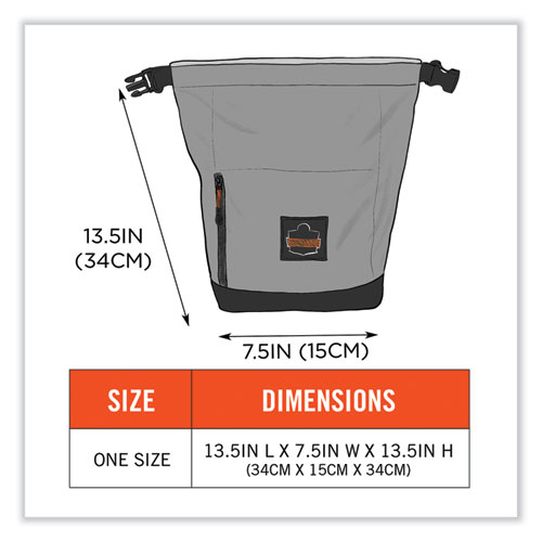 Arsenal 5186 Full Respirator Bag with Roll Top Closure, 7.5 x 13.5 x 13.5, Gray, Ships in 1-3 Business Days