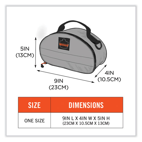 Arsenal 5187 Clamshell Half Respirator Bag with Zipper Closure, 4 x 9 x 5, Gray, Ships in 1-3 Business Days