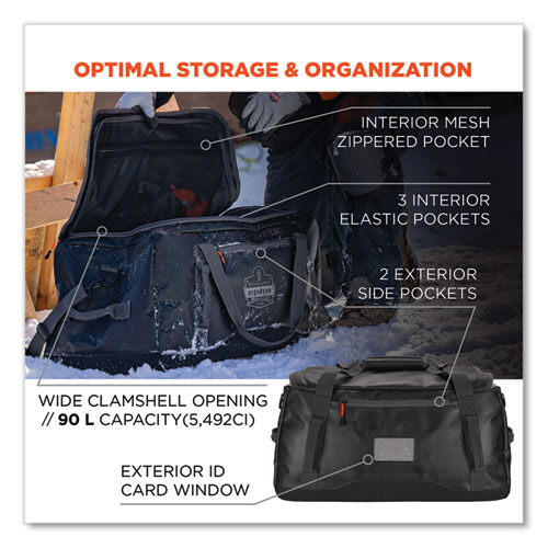 Image of Ergodyne® Arsenal 5031 Water-Resistant Duffel Bag, Medium, 14.2 X 26 X 14.8, Black, Ships In 1-3 Business Days