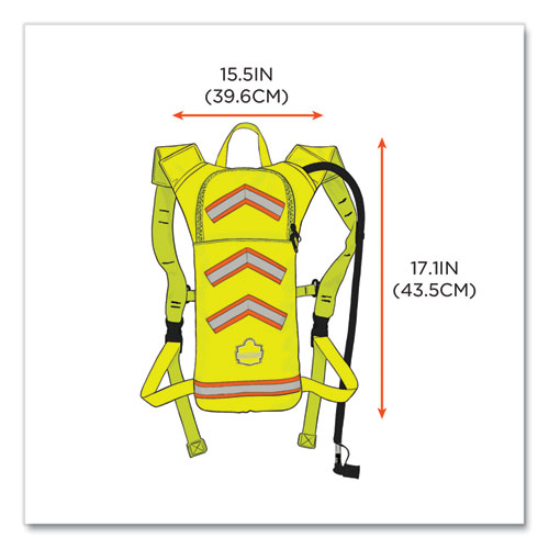Image of Ergodyne® Chill-Its 5155 Low Profile Hydration Pack, 2 L, Hi-Vis Lime, Ships In 1-3 Business Days