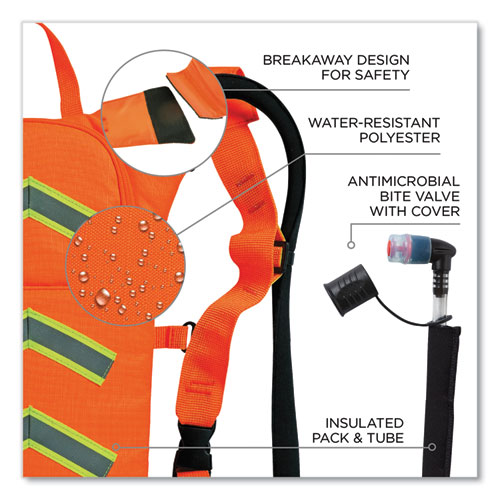 Chill-Its 5155 Low Profile Hydration Pack, 2 L, Hi-Vis Orange, Ships in 1-3 Business Days
