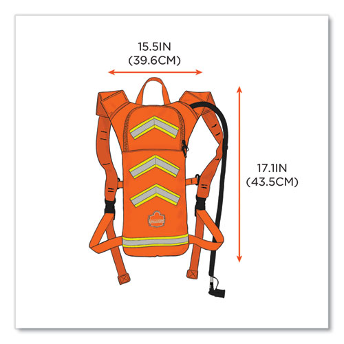 Chill-Its 5155 Low Profile Hydration Pack, 2 L, Hi-Vis Orange, Ships in 1-3 Business Days