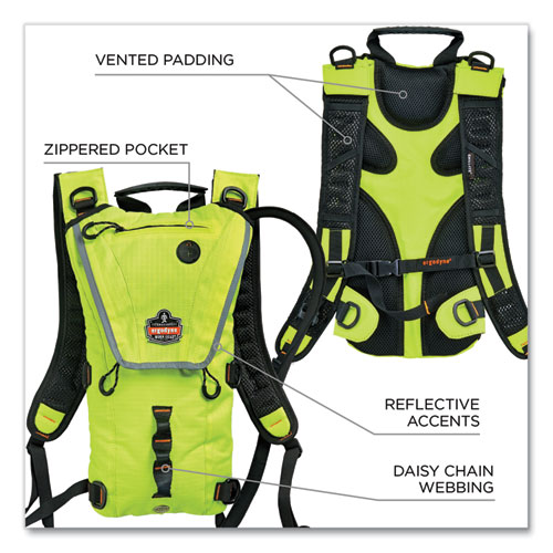 Image of Ergodyne® Chill-Its 5156 Low Profile Hydration Pack, 3 L, Hi-Vis Lime, Ships In 1-3 Business Days