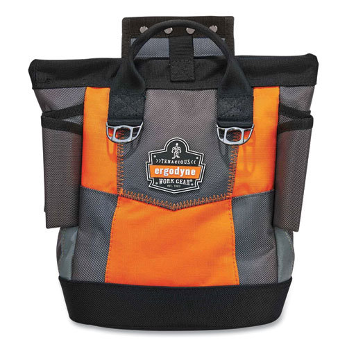 Ergodyne® Arsenal 5527 Premium Topped Tool Pouch With Hinged Closure, 6 X 10 X 11.5, Polyester, Orange, Ships In 1-3 Business Days