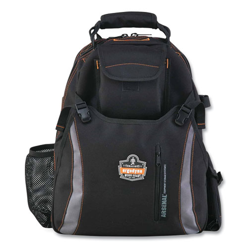 Ergodyne® Arsenal 5843 Tool Backpack Dual Compartment, 26 Comp, 8.5X13.5X18, Ballistic Polyester, Black/Gray,Ships In 1-3 Business Days