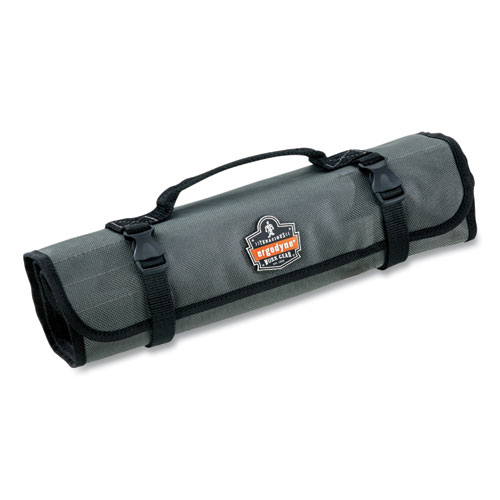 Image of Ergodyne® Arsenal 5870 Tool Roll-Up, 25 Compartments, 27 X 14.5, Polyester, Gray, Ships In 1-3 Business Days