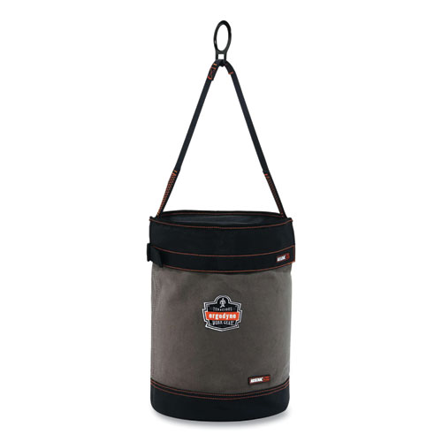 Ergodyne® Arsenal 5960T Canvas Hoist Bucket And Top With D-Rings, 12.5 X 12.5 X 17, Gray, Ships In 1-3 Business Days