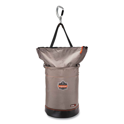 Arsenal 5974 Hoist Bucket Tool Bag w/ Swiveling Carabiner and Zipper Top, 12.5 x 12.5 x 17, Gray, Ships in 1-3 Business Days