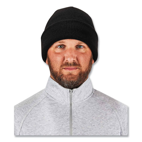 N-Ferno 6811ZI Rib Knit Hat + Bump Cap Insert, One Size Fits Most, Black