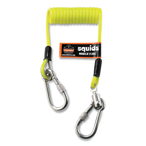 Image of Ergodyne® Squids 3180 Tool Tethering Kit, 2 Lb Max Working Capacity, 6.5" To 48" Long, Yellow/Black, Ships In 1-3 Business Days