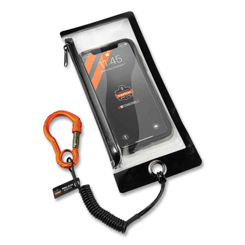 Image of Ergodyne® Squids 3195 Cell Phone Tool Tethering Kit, 1 Lb Max Working Capacity, 12" To 48", Black/Orange, Ships In 1-3 Business Days