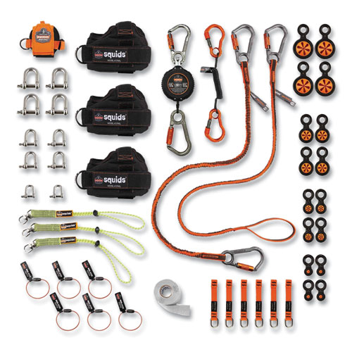 Image of Ergodyne® Squids 3170 Tower Climber Tool Tethering Kit, Assorted Max Working Capacities, Lengths And Colors, Ships In 1-3 Business Days