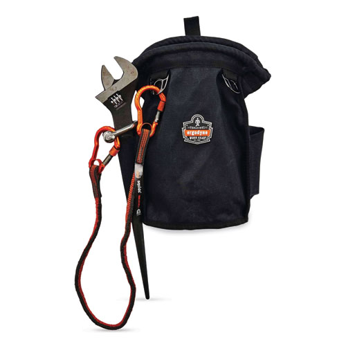 Squids 3110F(x) Tool Lanyard with Aluminum Carabiners, 10 lb Max Working Capacity, 38" to 48" Long, Orange/Gray