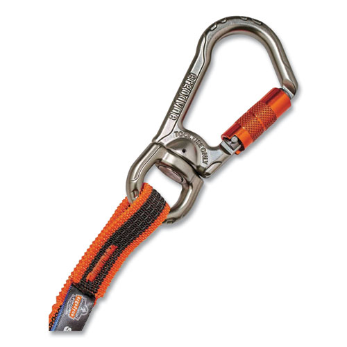 Squids 3119F(x) Tool Lanyard w/Swiveling Aluminum Carabiners, 25 lb Max Work Cap, 38" to 48",OR/GY,Ships in 1-3 Business Days
