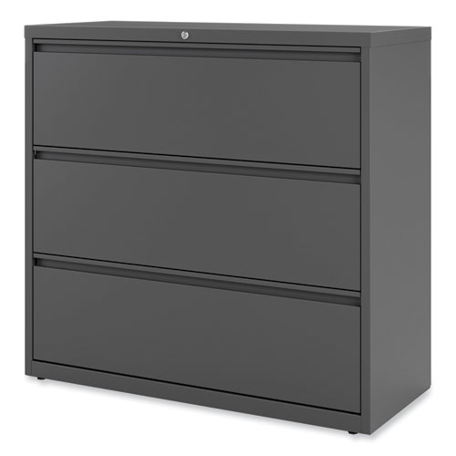 Image of Alera® Lateral File, 3 Legal/Letter/A4/A5-Size File Drawers, Charcoal, 42" X 18.63" X 40.25"