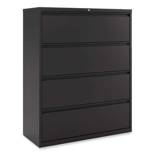Alera® Lateral File, 4 Legal/Letter-Size File Drawers, Black, 42" X 18.63" X 52.5"