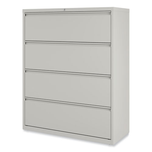 Lateral File, 4 Legal/Letter-Size File Drawers, Light Gray, 42" x 18.63" x 52.5"