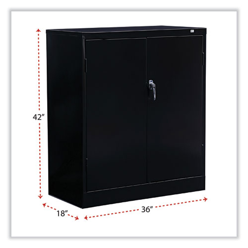 Image of Alera® Economy Assembled Storage Cabinet, 36W X 18D X 42H, Black