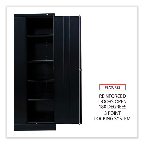 Image of Alera® Economy Assembled Storage Cabinet, 36W X 18D X 72H, Black