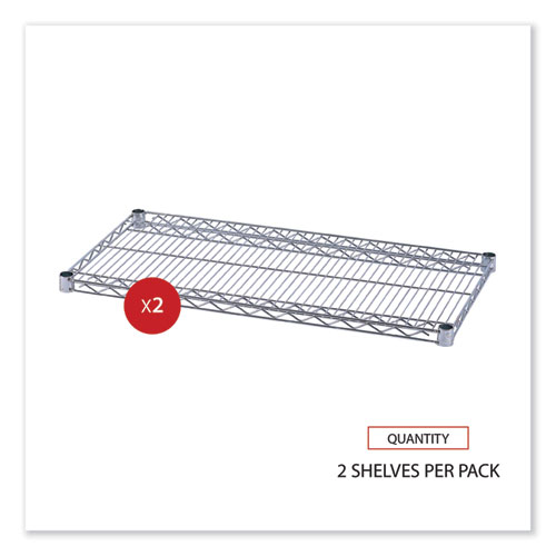 Image of Alera® Industrial Wire Shelving Extra Wire Shelves, 36W X 18D, Silver, 2 Shelves/Carton
