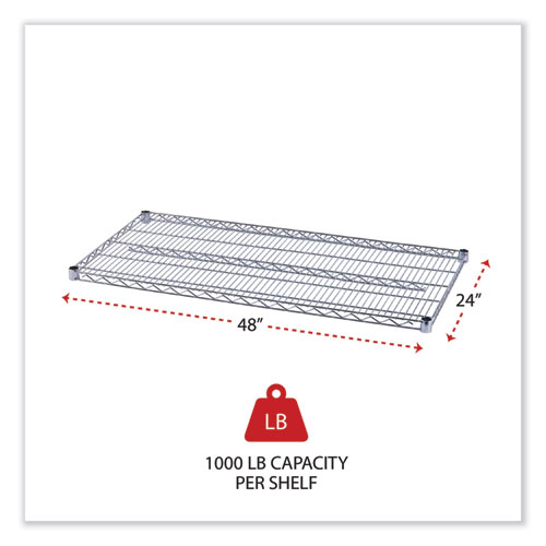 Image of Alera® Industrial Wire Shelving Extra Wire Shelves, 48W X 24D, Silver, 2 Shelves/Carton