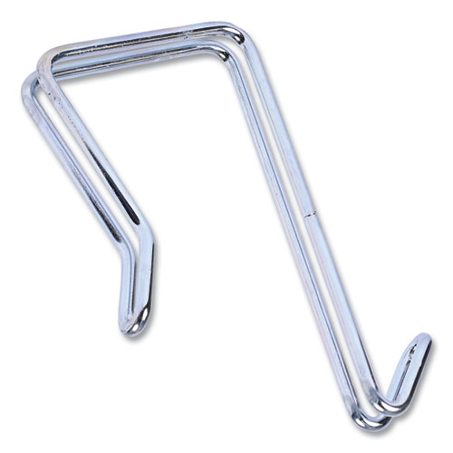 Alera® Single Sided Partition Garment Hook, Steel, 0.5 X 3.13 X 4.75, Over-The-Door/Over-The-Panel Mount, Silver, 2/Pack