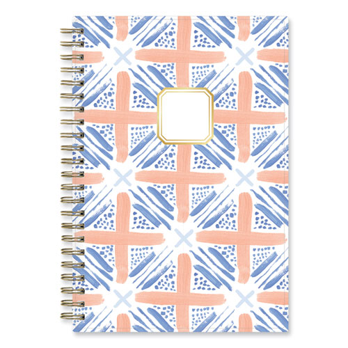 Image of Blue Sky® Margaret Jeane Geo Tile Academic Weekly/Monthly Planner, 8 X 5, Blue/Peach Cover, 12-Month (July To June): 2022 To 2023