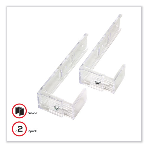 Partition Brackets, For Wall Files and File Pockets/1.5" to 2.5" Thick Partition Walls, Clear