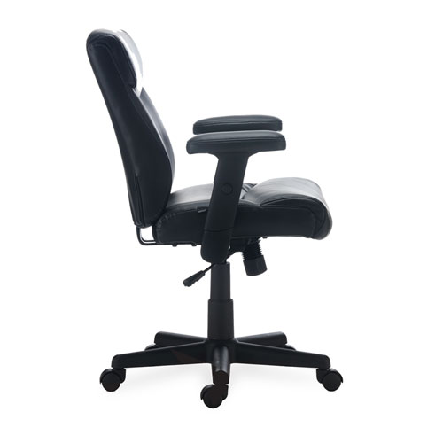 Alera Harthope Leather Task Chair, Supports Up to 275 lb, Black Seat/Back, Black Base