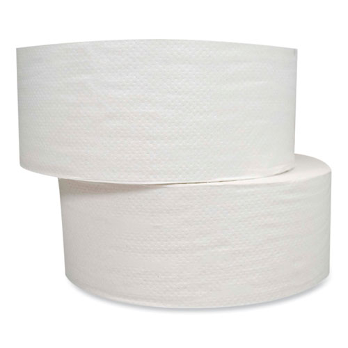 Jumbo JRT Bath Tissue, Septic Safe, 2-Ply, White, 3.25" x 720 ft, 12 Rolls/Carton