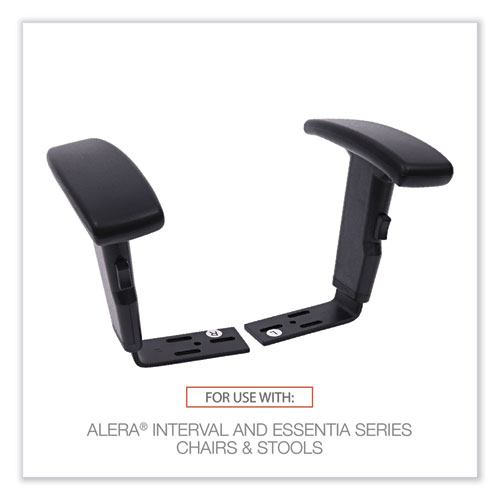 Image of Alera® Optional Height-Adjustable T-Arms For Alera Essentia And Interval Series Chairs, Black, 2/Set