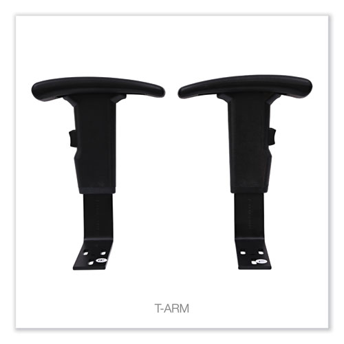 Optional Height-Adjustable T-Arms for Alera Essentia and Interval Series Chairs, Black, 2/Set