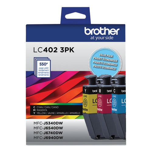 Image of LC4023PKS Ink, 550 Page-Yield, Cyan/Magenta/Yellow, 3/Pack