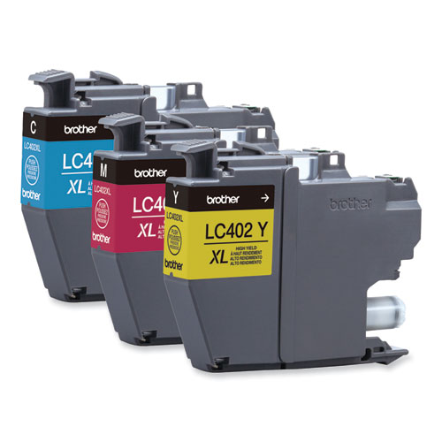 Image of Brother Lc402Xl3Pks High-Yield Ink, 1,500 Page-Yield, Cyan/Magenta/Yellow