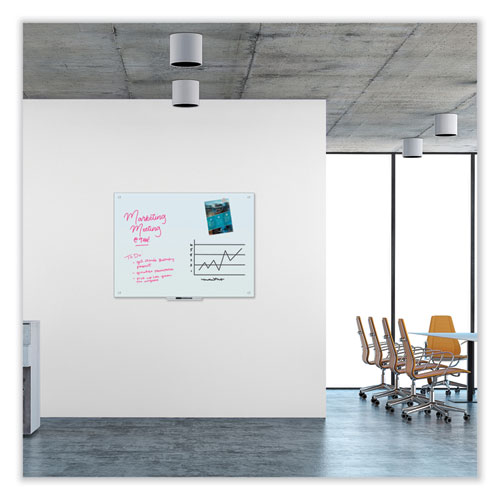 Image of U Brands Glass Dry Erase Board, 47 X 35, White Surface