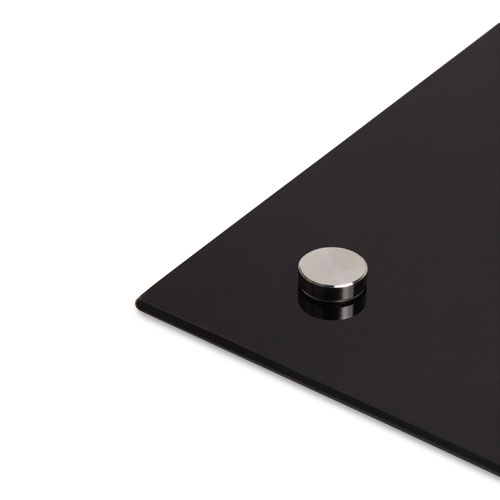 Image of U Brands Black Glass Dry Erase Board, 96 X 47, Black Surface