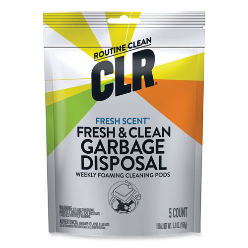 Clr Pro® Fresh And Clean Garbage Disposal, Fresh Scent, 5 Pods/Pack, 6 Packs/Carton