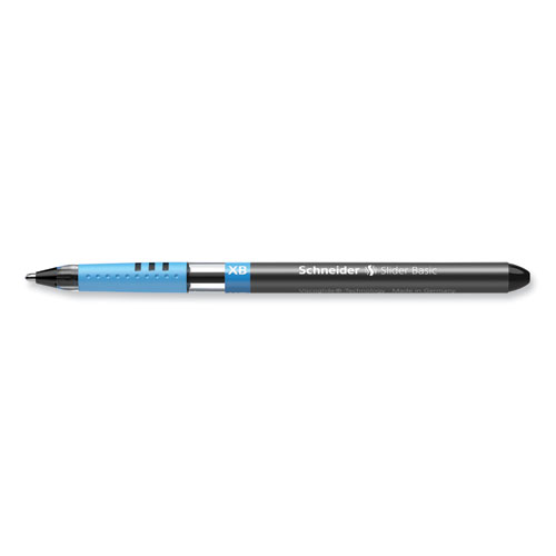 Slider Basic Ballpoint Pen, Stick, Extra-Bold 1.4 mm, Black Ink, Black Barrel, 10/Box