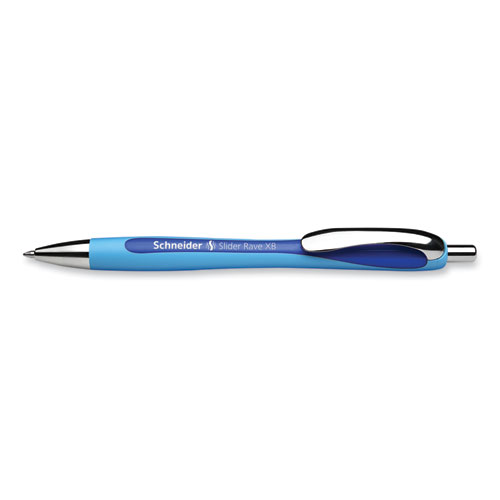 Slider Rave XB Ballpoint Pen, Retractable, Extra-Bold 1.4 mm, Blue Ink, Blue/Light Blue Barrel