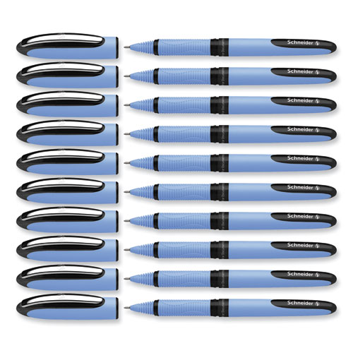 One Hybrid N Roller Ball Pen, Stick, Fine 0.5 mm, Black Ink, Blue Barrel, 10/Box