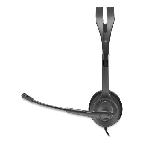 Image of Logitech® H111 Binaural Over The Head Headset, Black/Silver