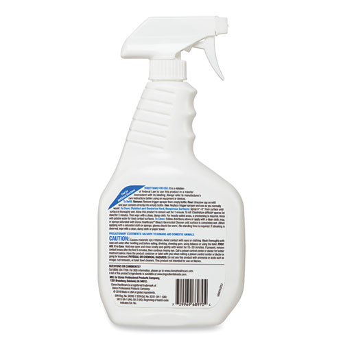 Image of Clorox Healthcare® Bleach Germicidal Cleaner, 32 Oz Spray Bottle, 6/Carton