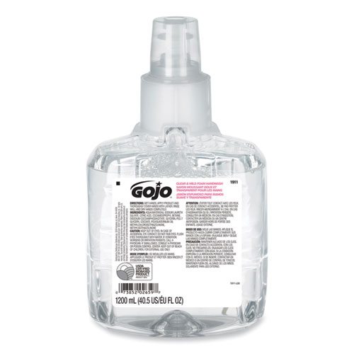 Image of Gojo® Clear And Mild Foam Handwash Refill, For Gojo Ltx-12 Dispenser, Fragrance-Free, 1,200 Ml Refill, 2/Carton