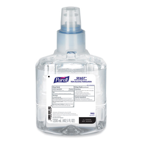 Purell® Sf607 Instant Foam Hand Sanitizer, 1,200 Ml Refill, Fragrance-Free, 2/Carton