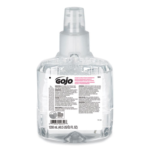 Gojo® Clear And Mild Foam Handwash Refill, For Gojo Ltx-12 Dispenser, Fragrance-Free, 1,200 Ml Refill
