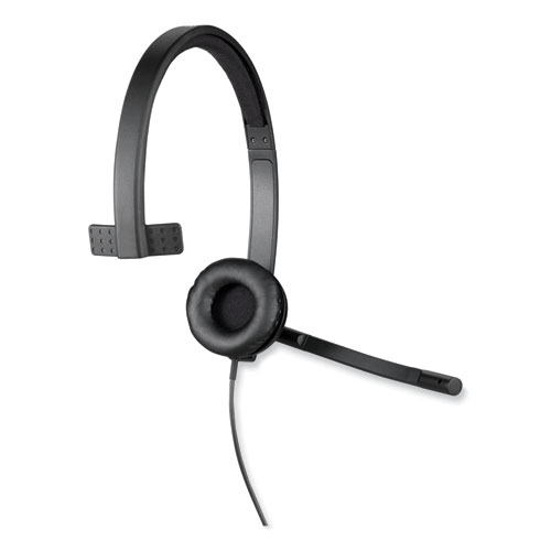 Image of Logitech® H570E Monaural Over The Head Wired Headset, Black